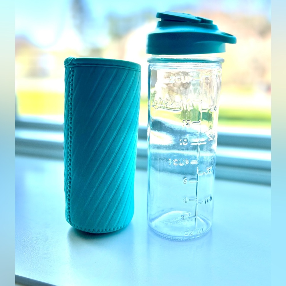 Masontops 3 pc Mason Jar Water Bottle Set, Torquoise Sleeve